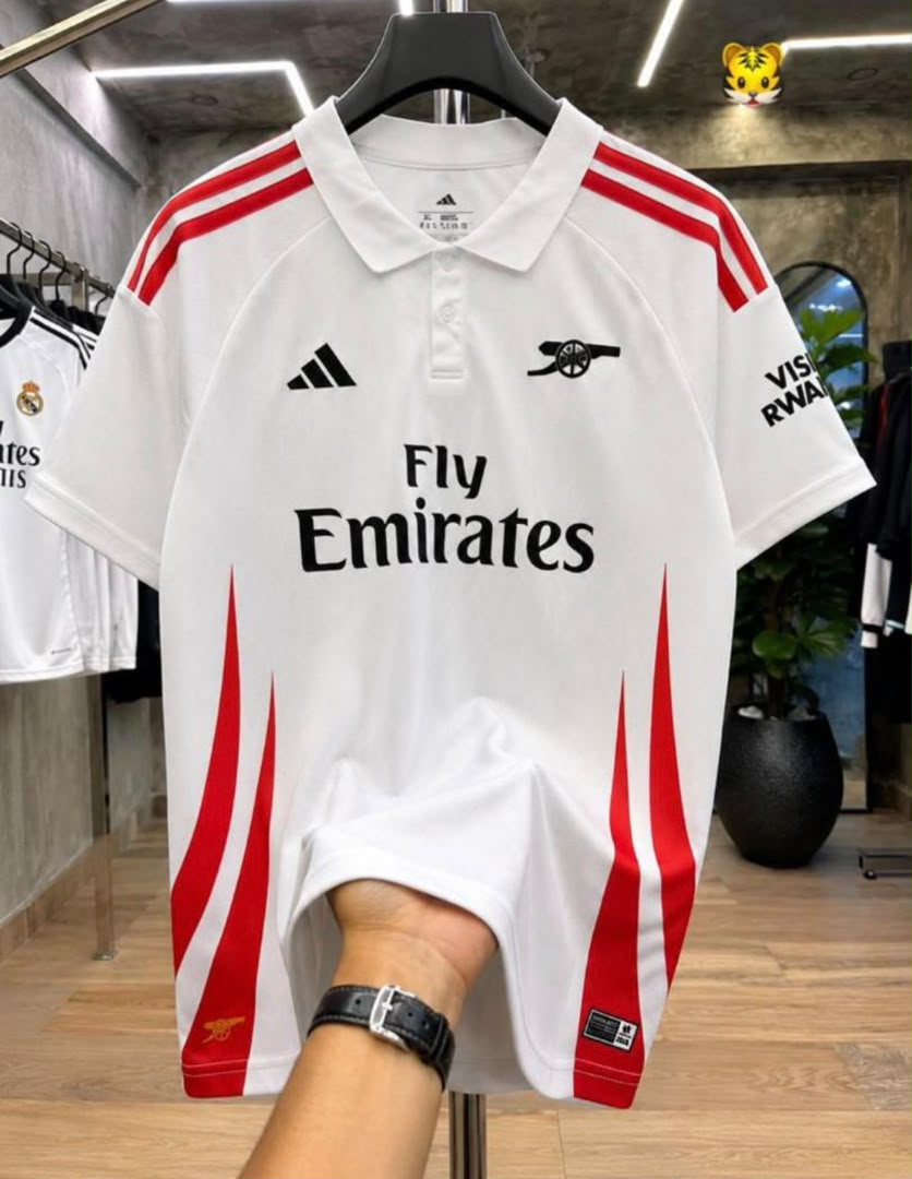Arsenal White Polo Shirt