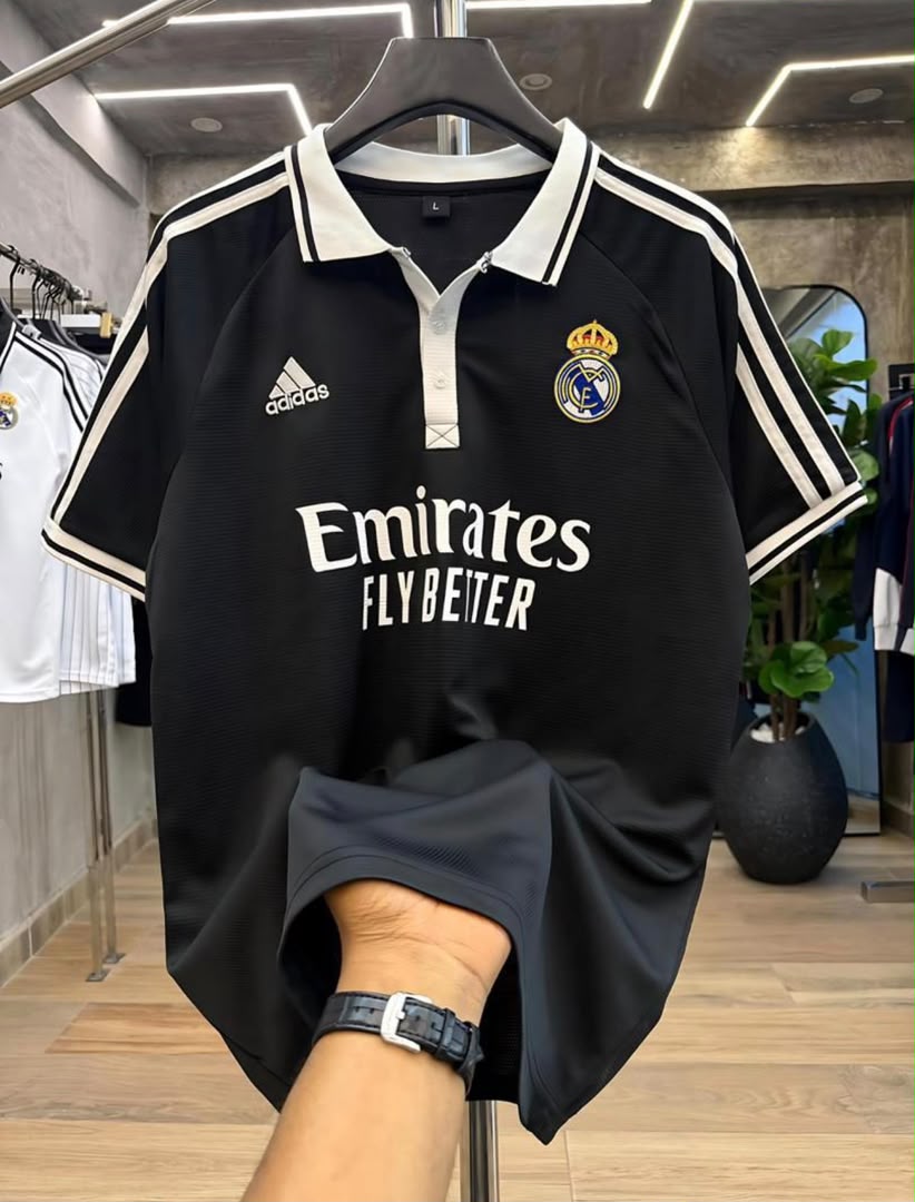 Real Madrid Black Polo Jersey