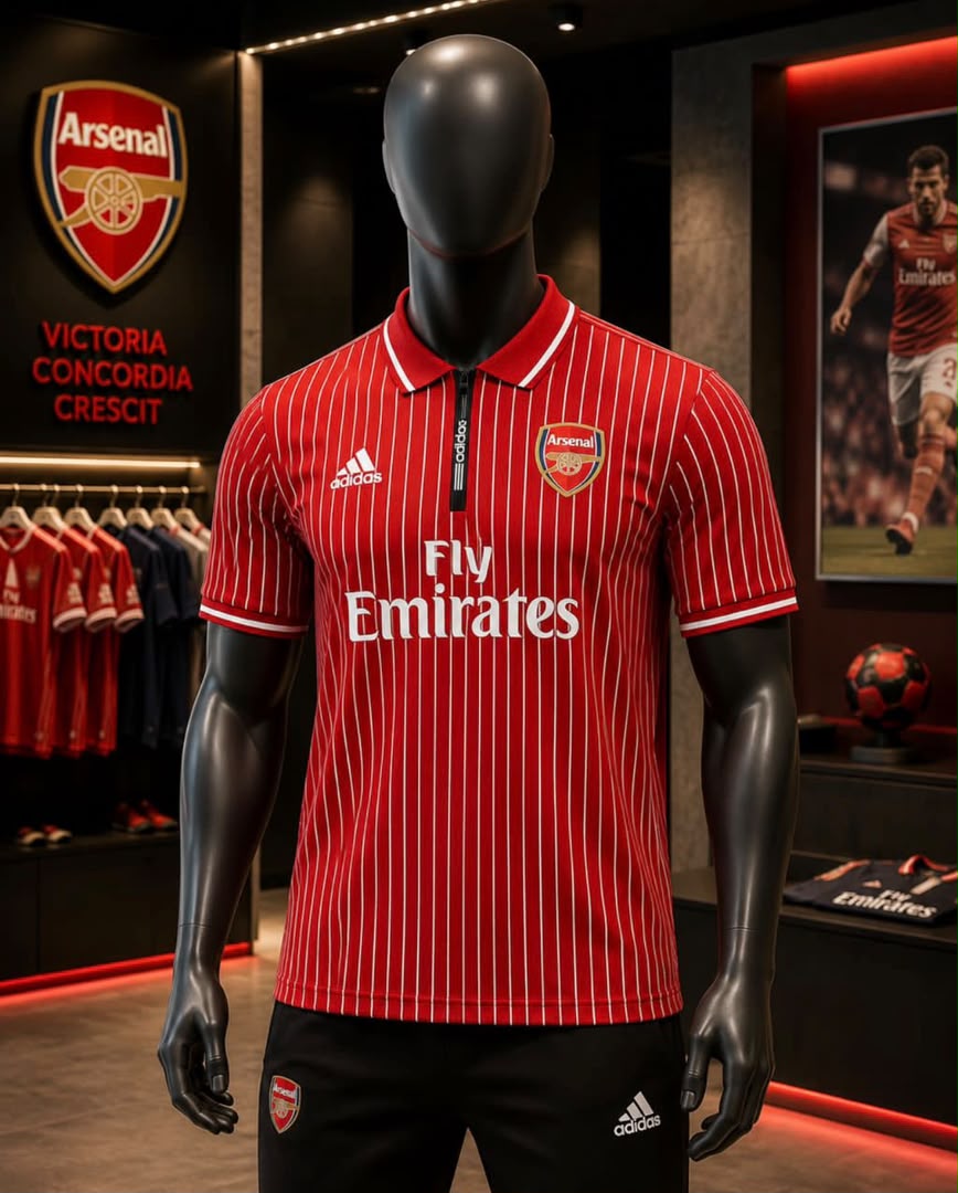 Arsenal Retro Pinstripe Jersey – Red