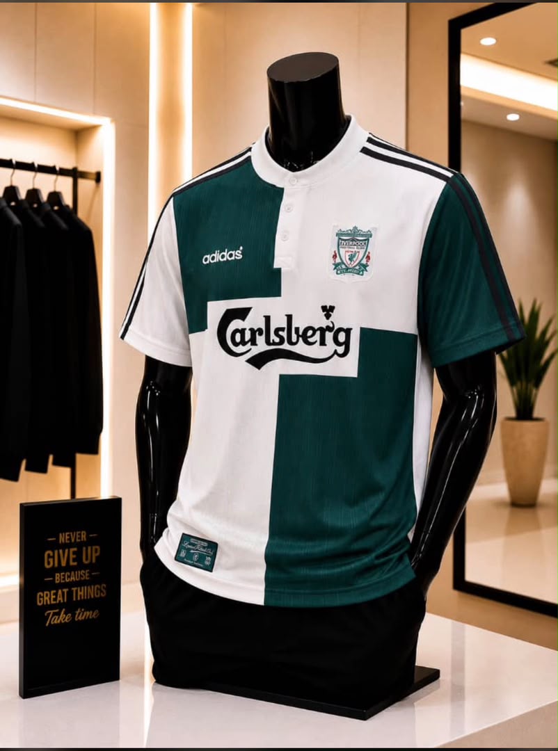 Liverpool Green & White Retro Jersey