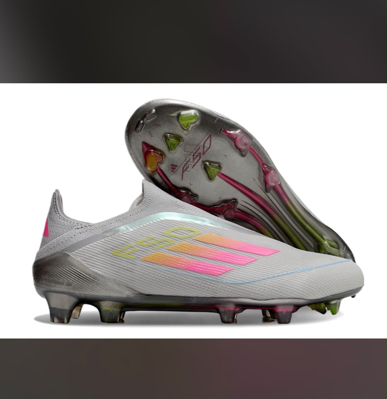 Adidas F50 Elite Laceless FG – Silver/Pink